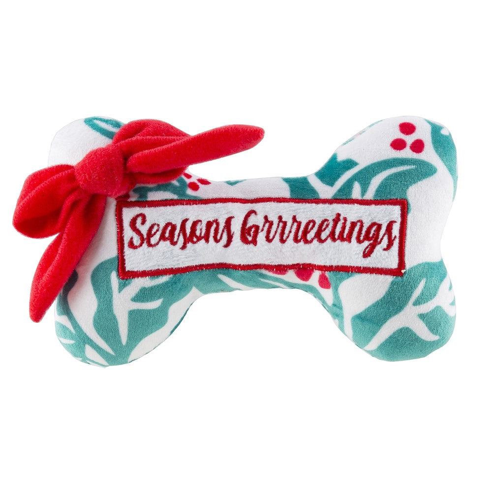 Holly Print Bone - Seasons Grrreetings