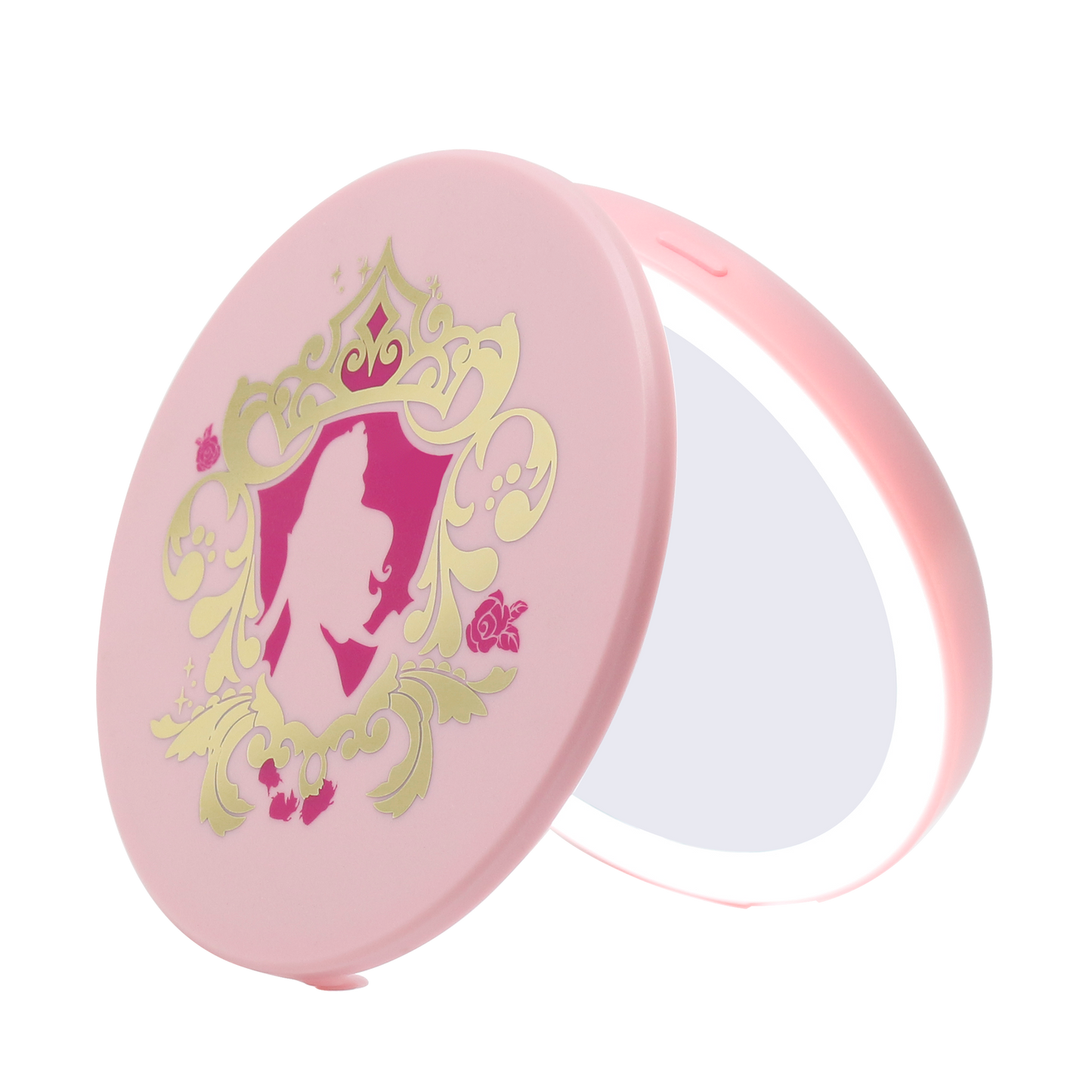 Aurora Compact Mirror with Wireless Power Bank Charging Base