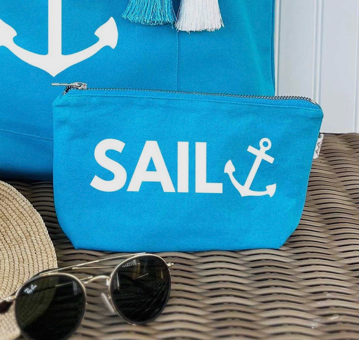 Makeup Bag: Aqua - SAIL ANCHOR NEW