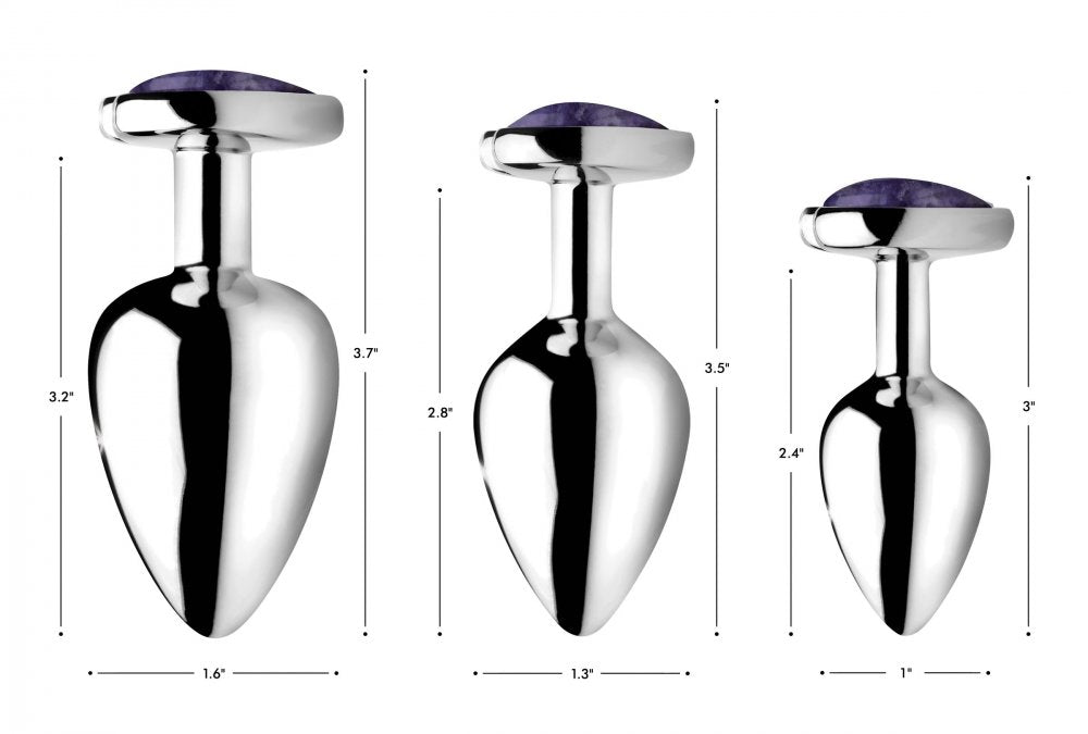 Genuine Amethyst Gemstone Anal Plug (Heart Base)