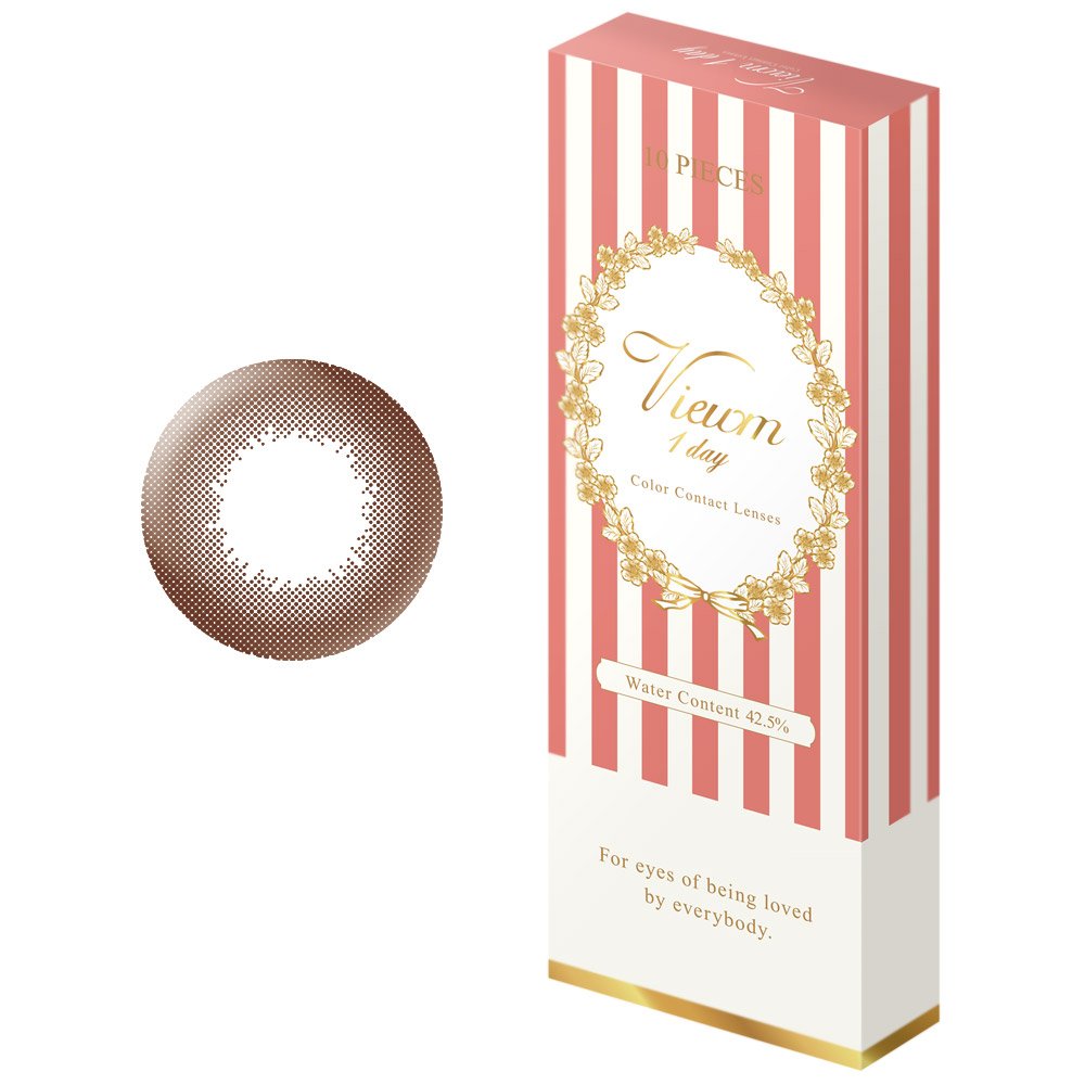 Bume 10Pcs Viewm 1 Day Pure Brown -8.00 Contact Lenses Japan