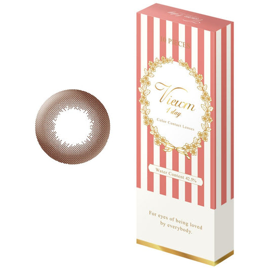 Bume 10Pcs Viewm 1 Day Pure Brown -8.00 Contact Lenses Japan