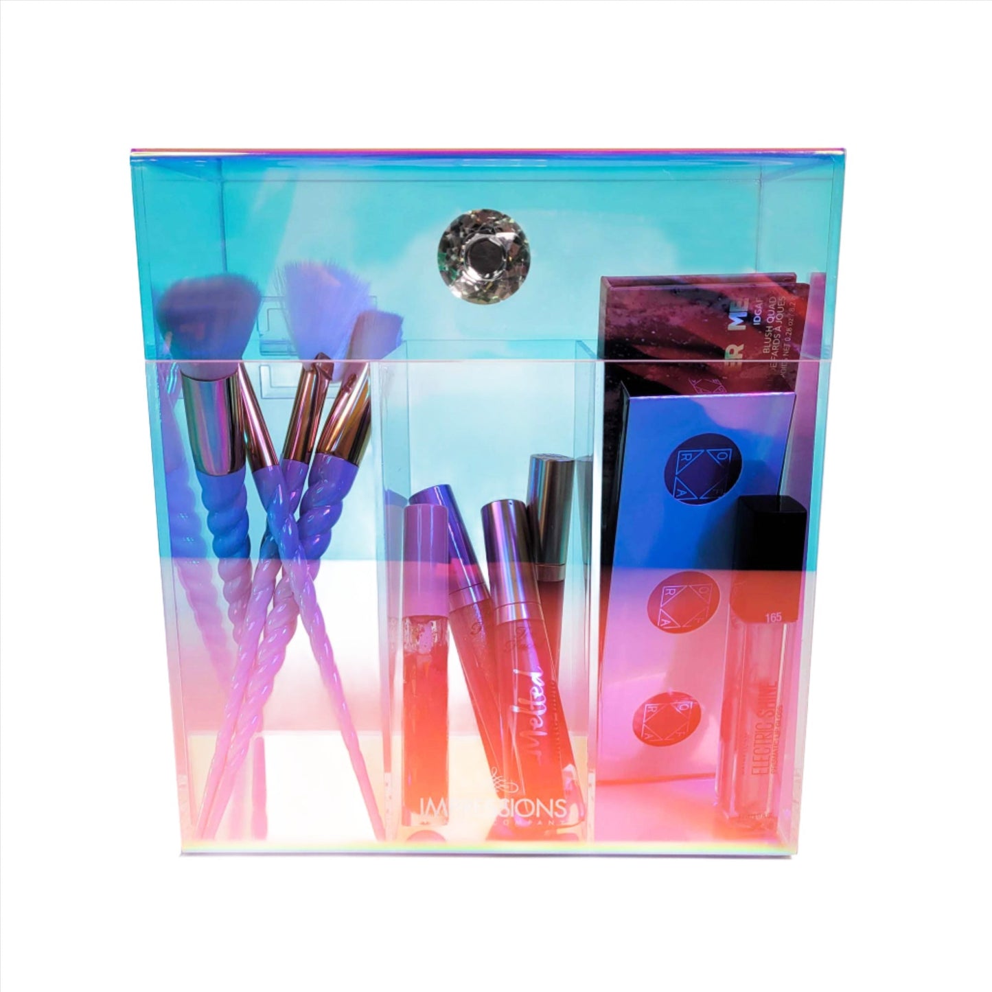 Prisma Acrylic Makeup 3-Section Brush Holder