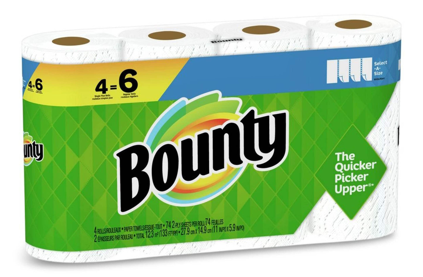 Bounty Paper Towel Select-A-Size Singles Plus, 4=6 Rolls