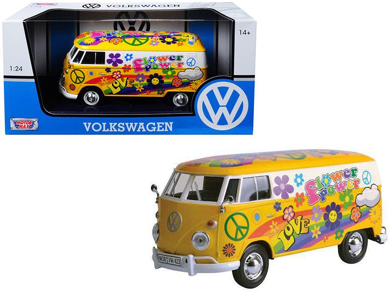 Volkswagen Type 2 (T1) Delivery Van \Flower Power\" 1/24 Diecast Model