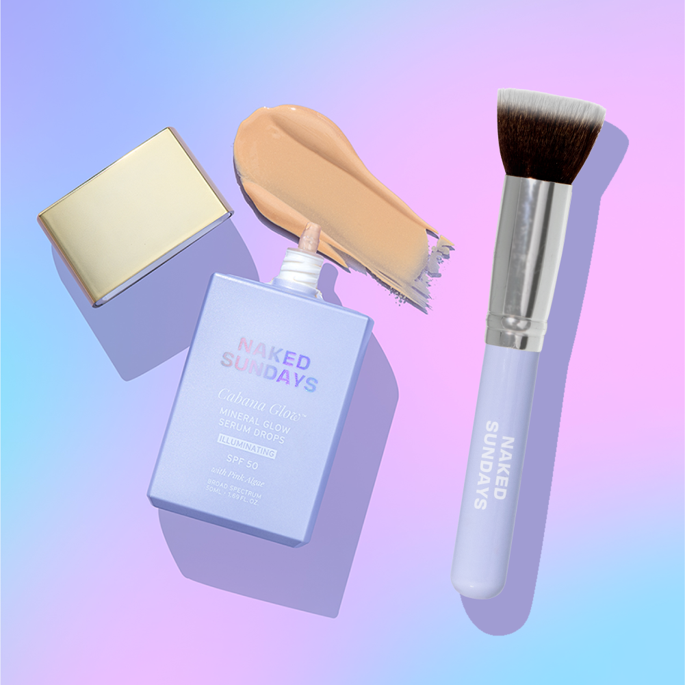 CabanaGlow™ SPF50 Mineral Glow Serum Drops - Illuminating (PLUS Free Brush)