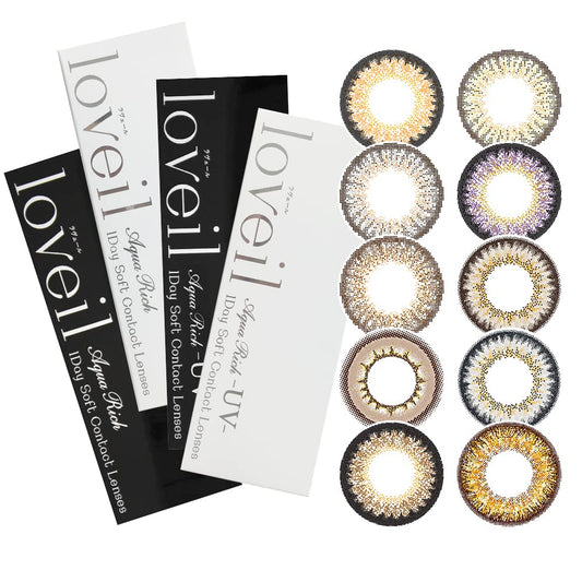 Loveil Japan Color Contacts Lavert 1Day 10Pcs/Box Pwr -05.50 Violet Glare