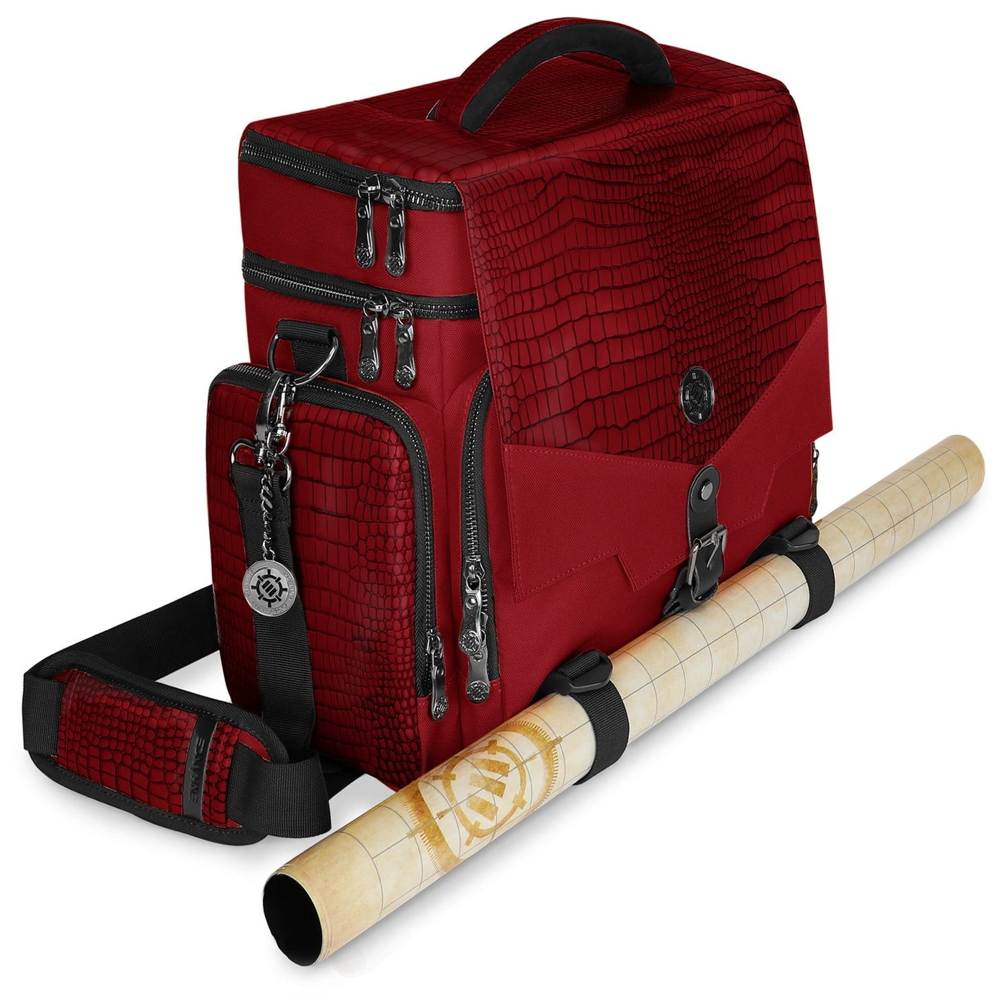 ENHANCE Collector's Edition Tabletop RPG Adventurer's DnD Bag with Dragon Hide (Dragon Red)