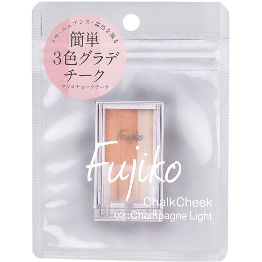 Fujiko Chalk Cheek Blush & Highlight Stick 7.1g 02 ChamPagne Light - Japanese Cheek Blusher