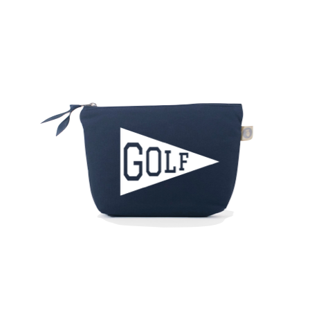 Makeup Bag Navy with White Matte Golf Flag