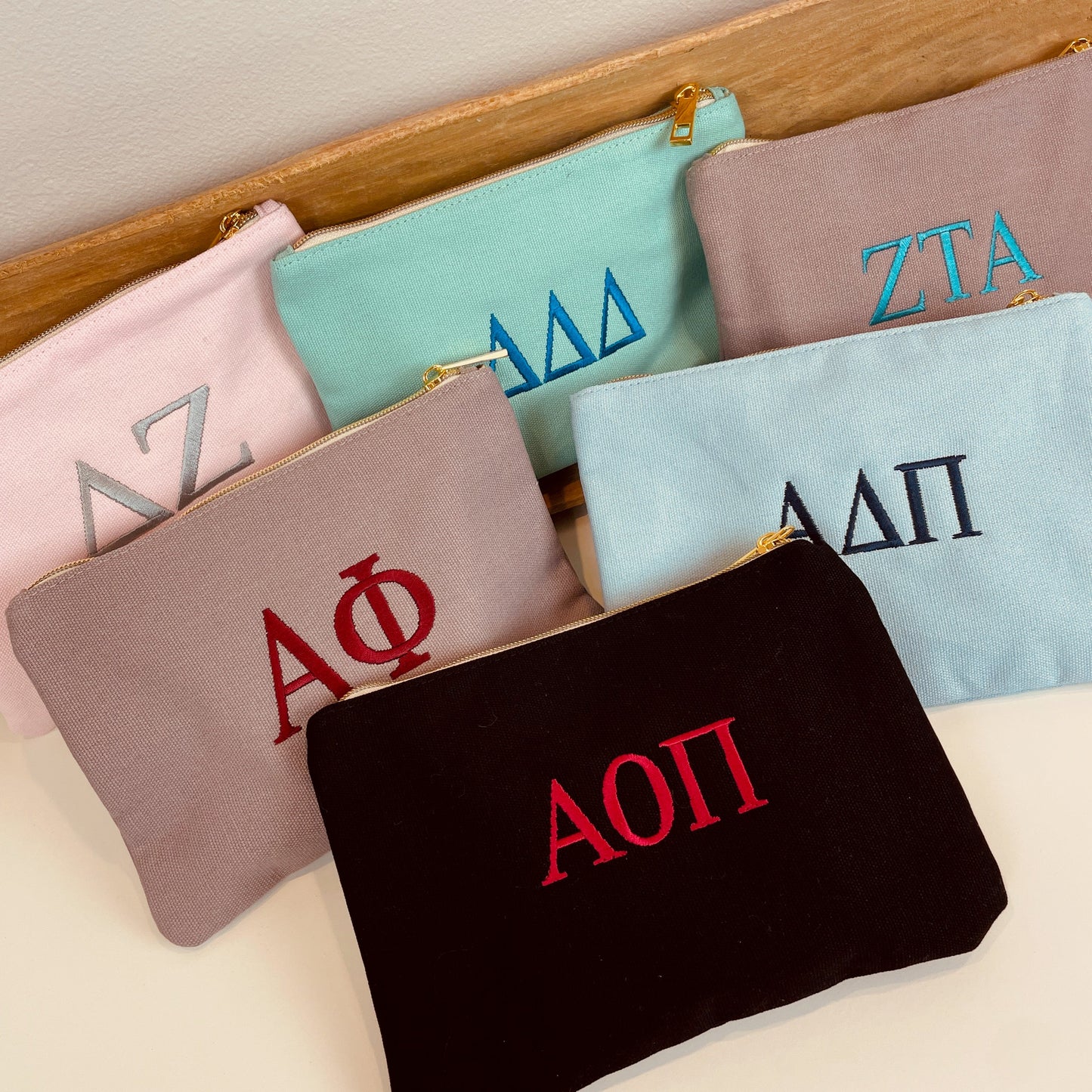 Alpha Omicron Pi Sorority Makeup Bag