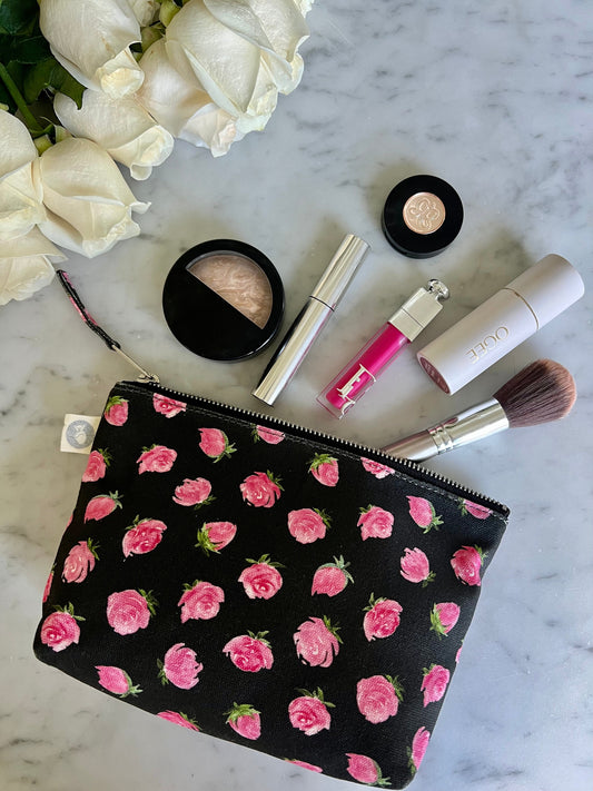 Makeup Bag: Black Floral