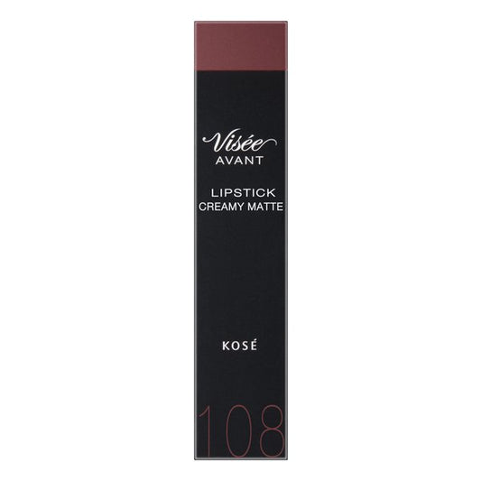 Kose Visee Avant Lipstick 108 Cocoa 3.5g - Japanese Creamy Matte Lipsticks - Lips Makeup