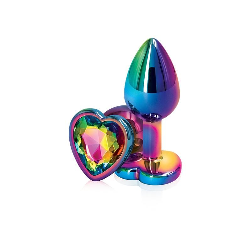NS Novelties Rear Assets Aluminum Butt Plug (Rainbow Coloured Plug) - Wicked Wanda's Inc.