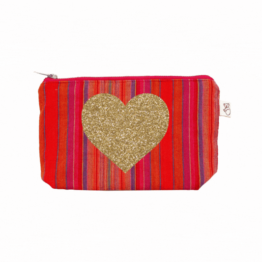 PINK Happy Stripe Makeup Bag   NEW!