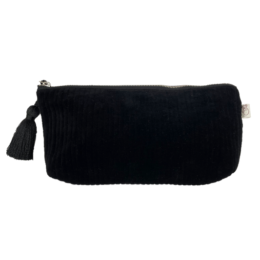 NEW Quilted Velvet Hold Me Clutch - Black