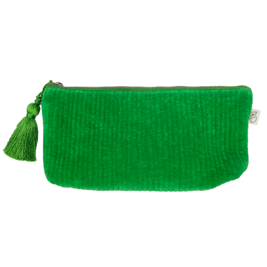 NEW! Quilted Velvet Hold Me Clutch - Electric Green