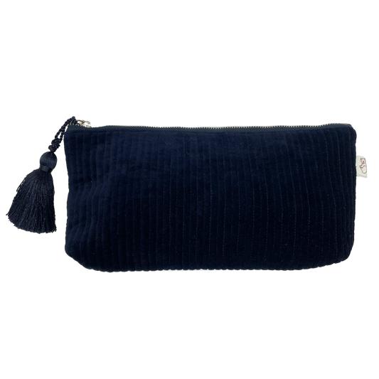 NEW Quilted Velvet Hold Me Clutch - Navy