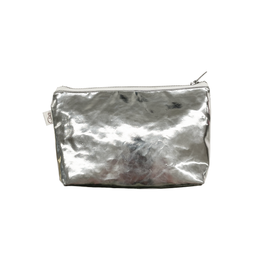Silver Metallic Makeup Bag