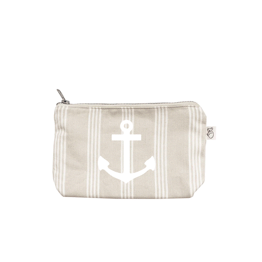 Makeup Bag: Sand Ticking Stripe
