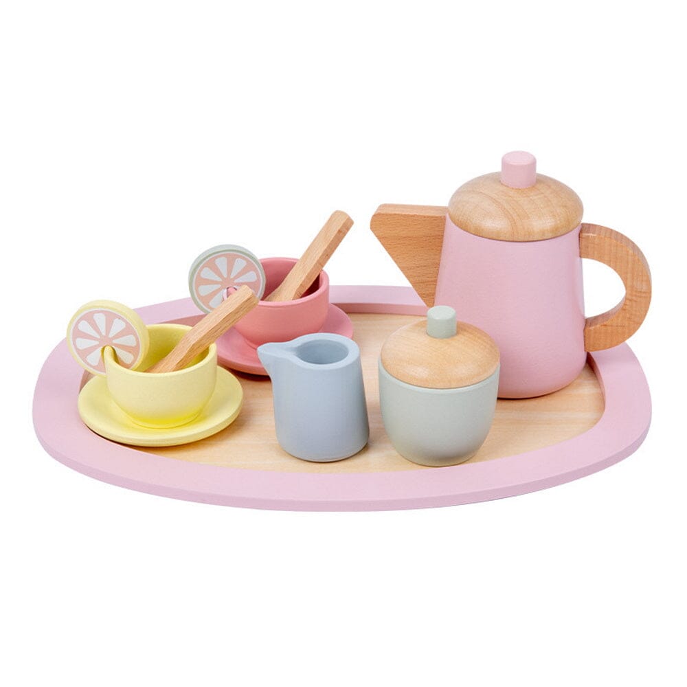12 pcs. Wooden Tea Set