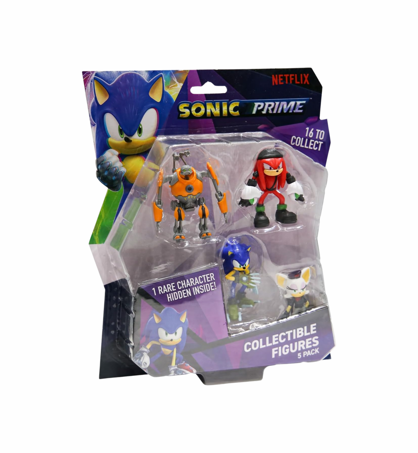 BANDAI Sonic Prime Collectable Figures 5 Pack Set 4 | 5 6.5cm Sonic The Hedgehog Models Based On The Sonic Prime Netflix TV Show | Sonic Toys Make Great Gaming Merchandise For Adults And Kids
