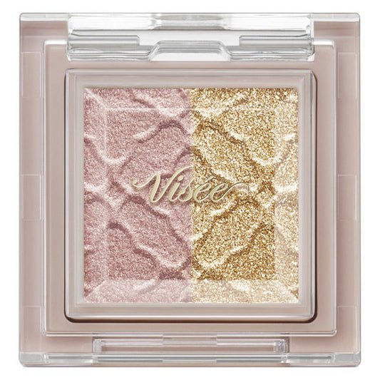 Kosé Visee Riche Dazzling Duo Eyes OR-1 Beige Orange Eyeshadow 1.2g - Made In Japan