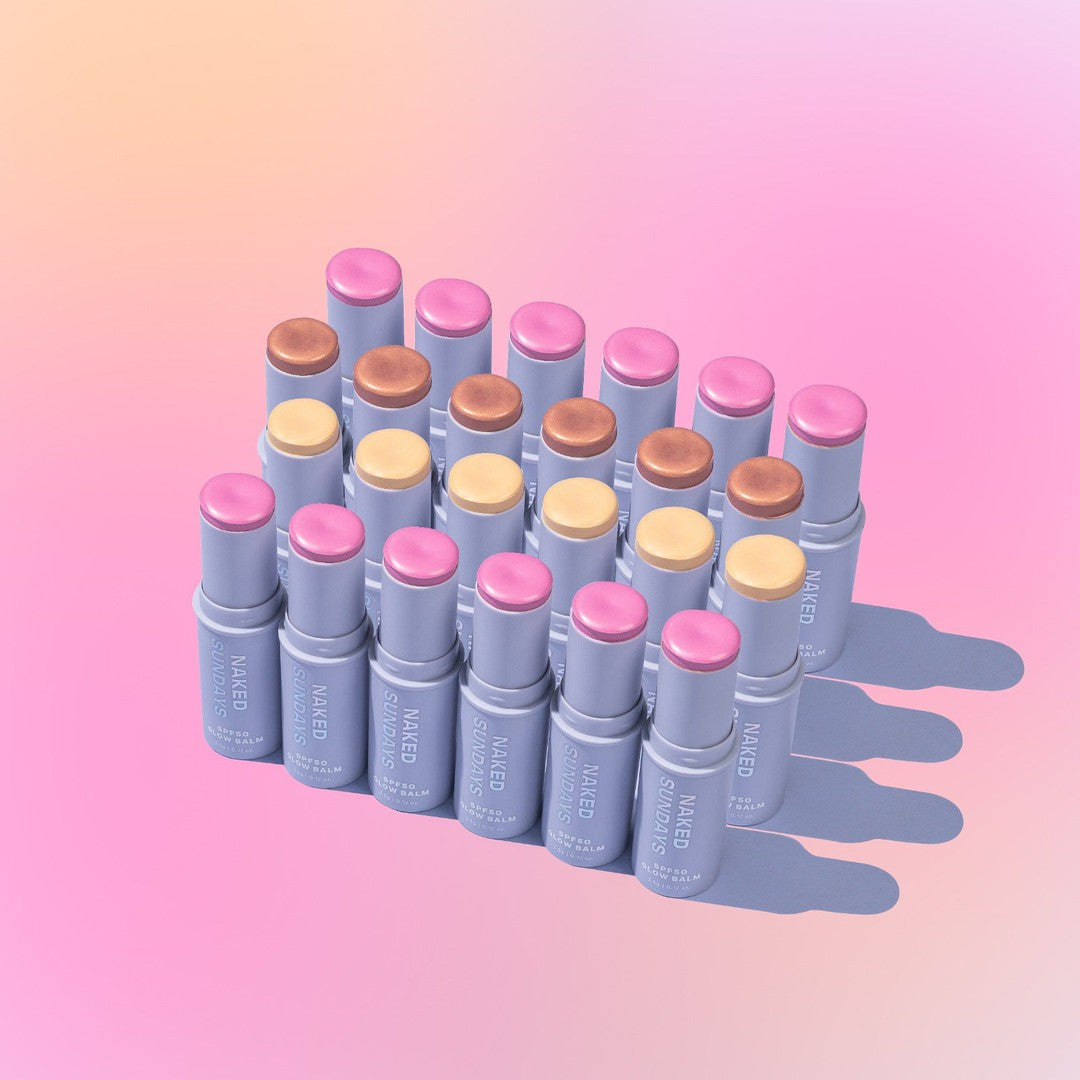 SPF50 Sheer Glow Balm Sticks Trio Set (Rosé, Champagne, Espresso Martini)