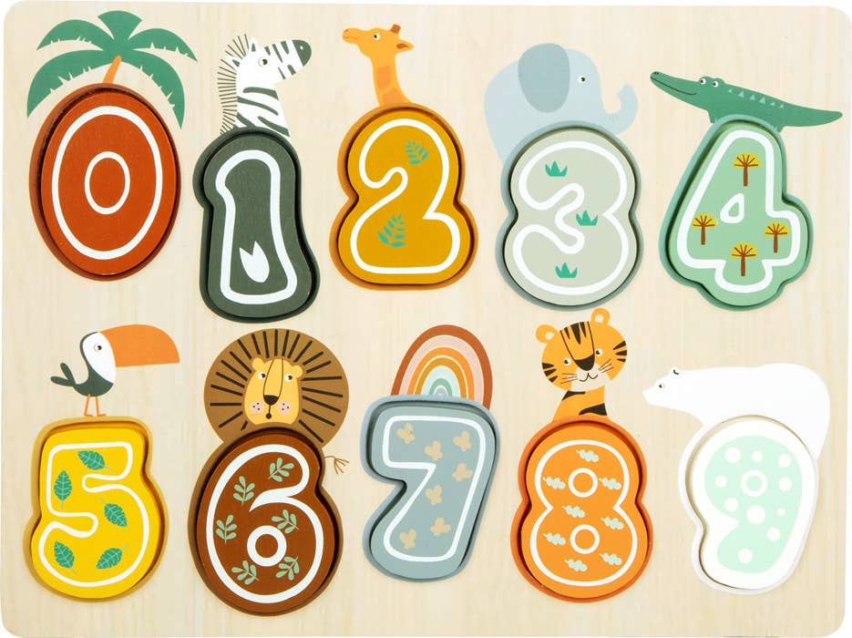 Small Foot Wooden Toys Safari Themed Number Puzzle