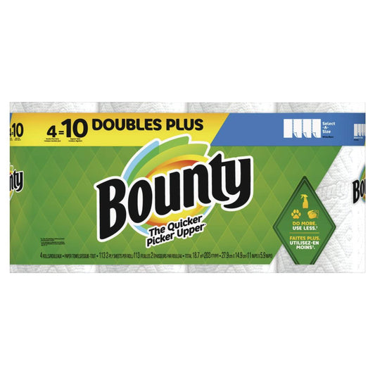 Bounty Select-A-Size Double Plus Roll Paper Towel, 2-ply, 4-pk