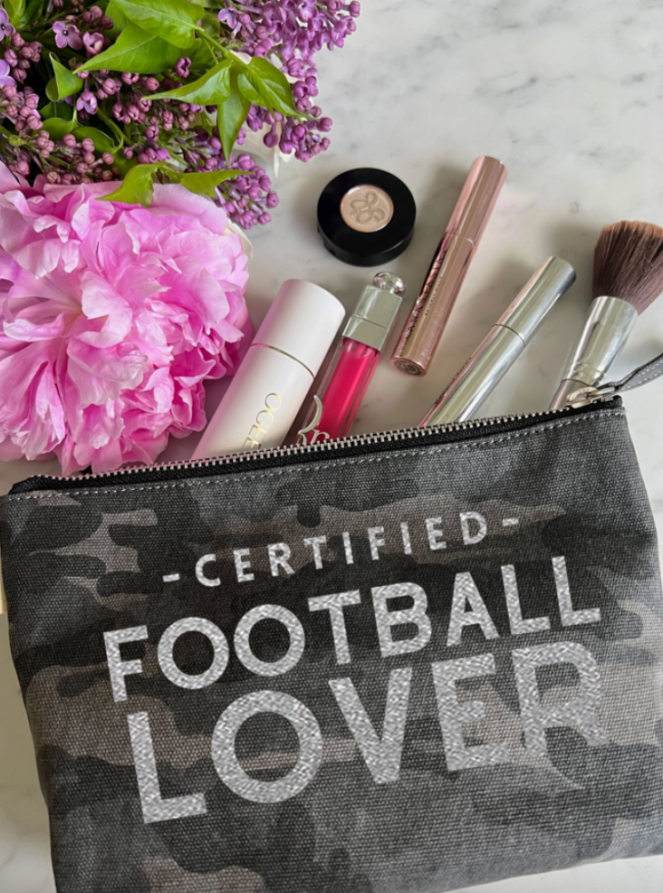 Makeup Bag Black Camo with FOOTBALL LOVER - NEW